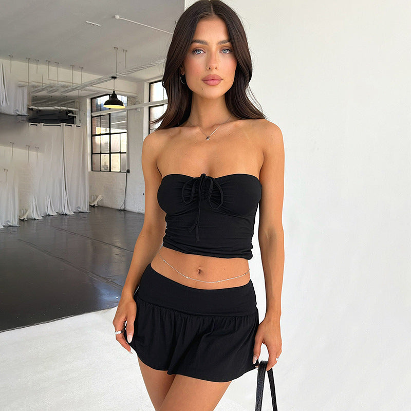 Women's Cute Tube Top and Skirt Set