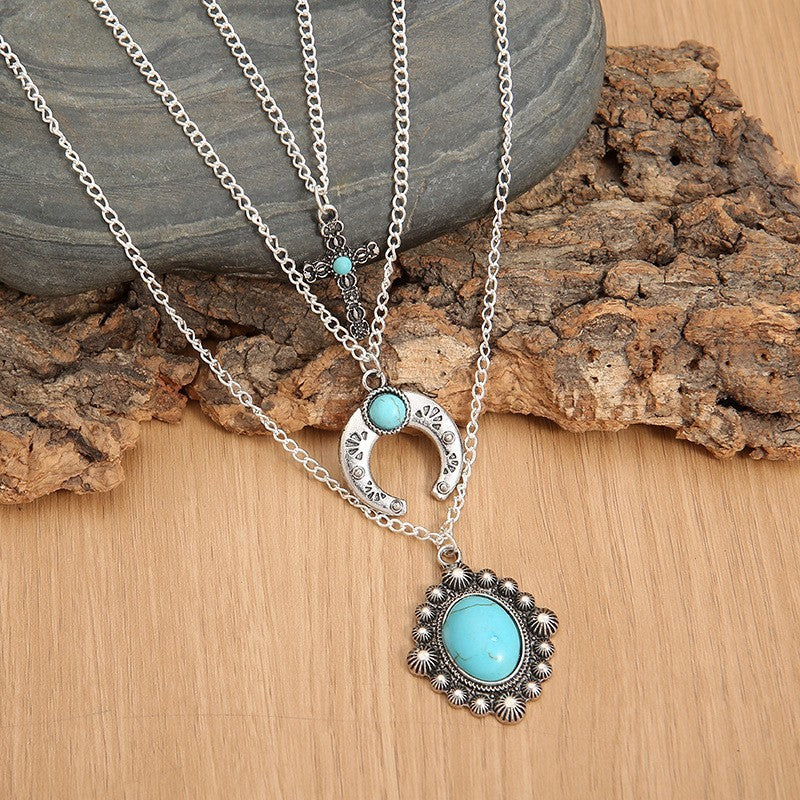 Vintage 3-layered Turquoise Necklace